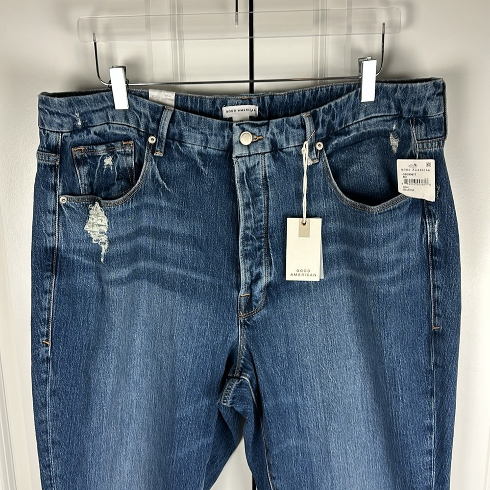 Good American Good Boy Jeans | Double Slit BLUE404 Wash - Picture 6 of 14